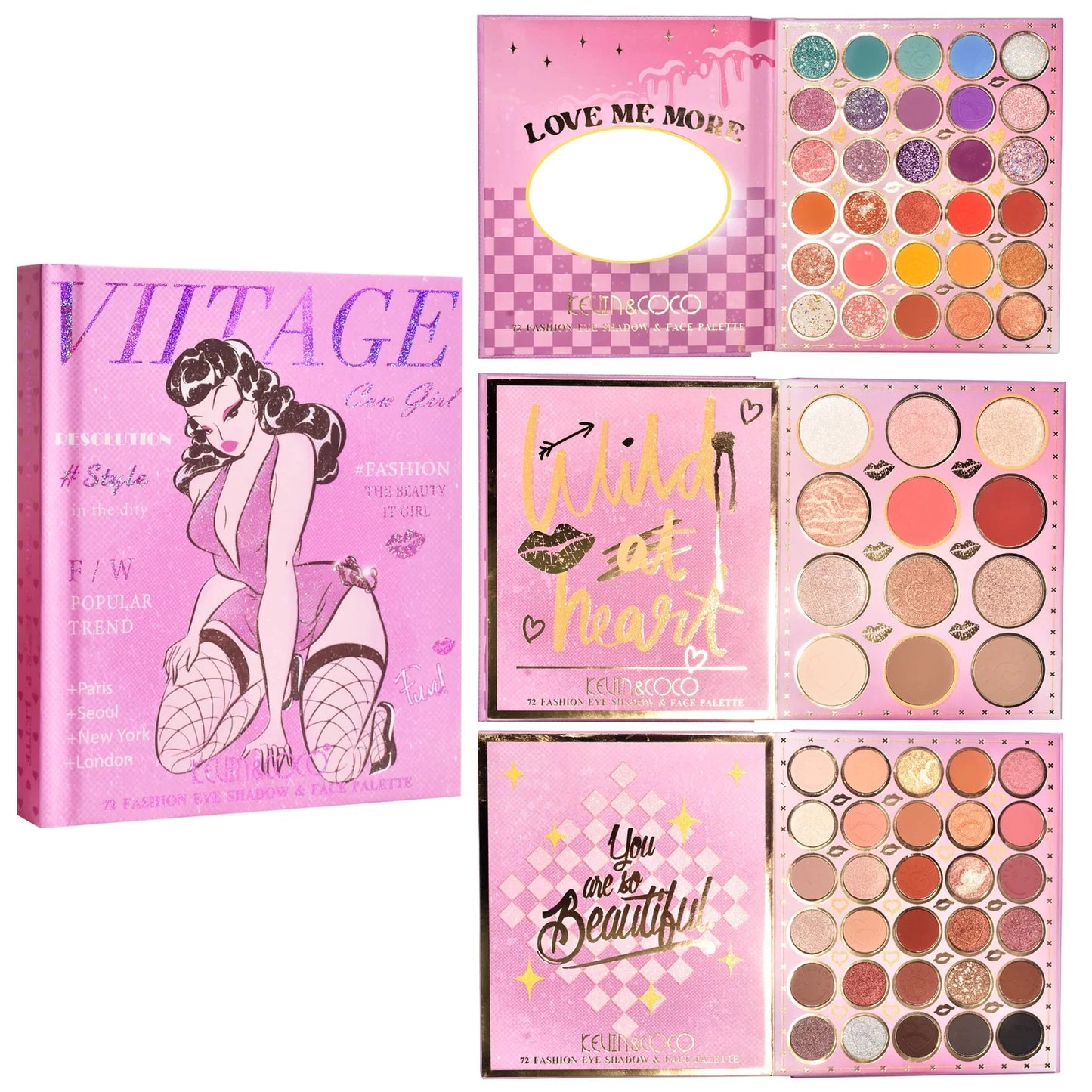 Book Makeup Palette 72 Couleurs Vintage - Kevin & Coco