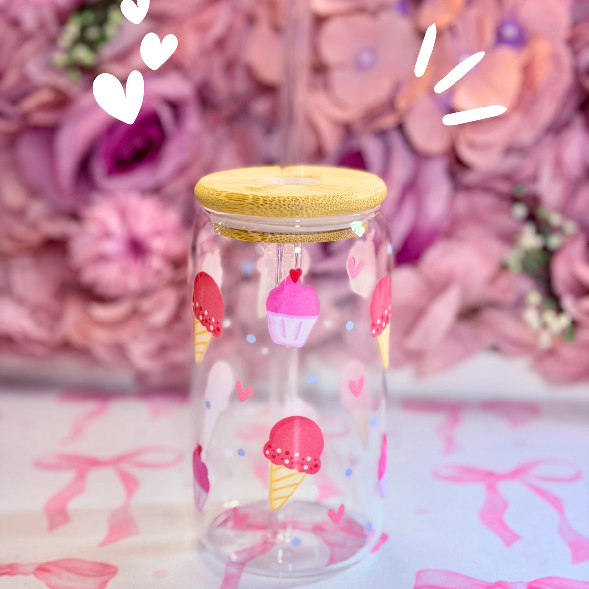Glass Cup Cupcake 500ml