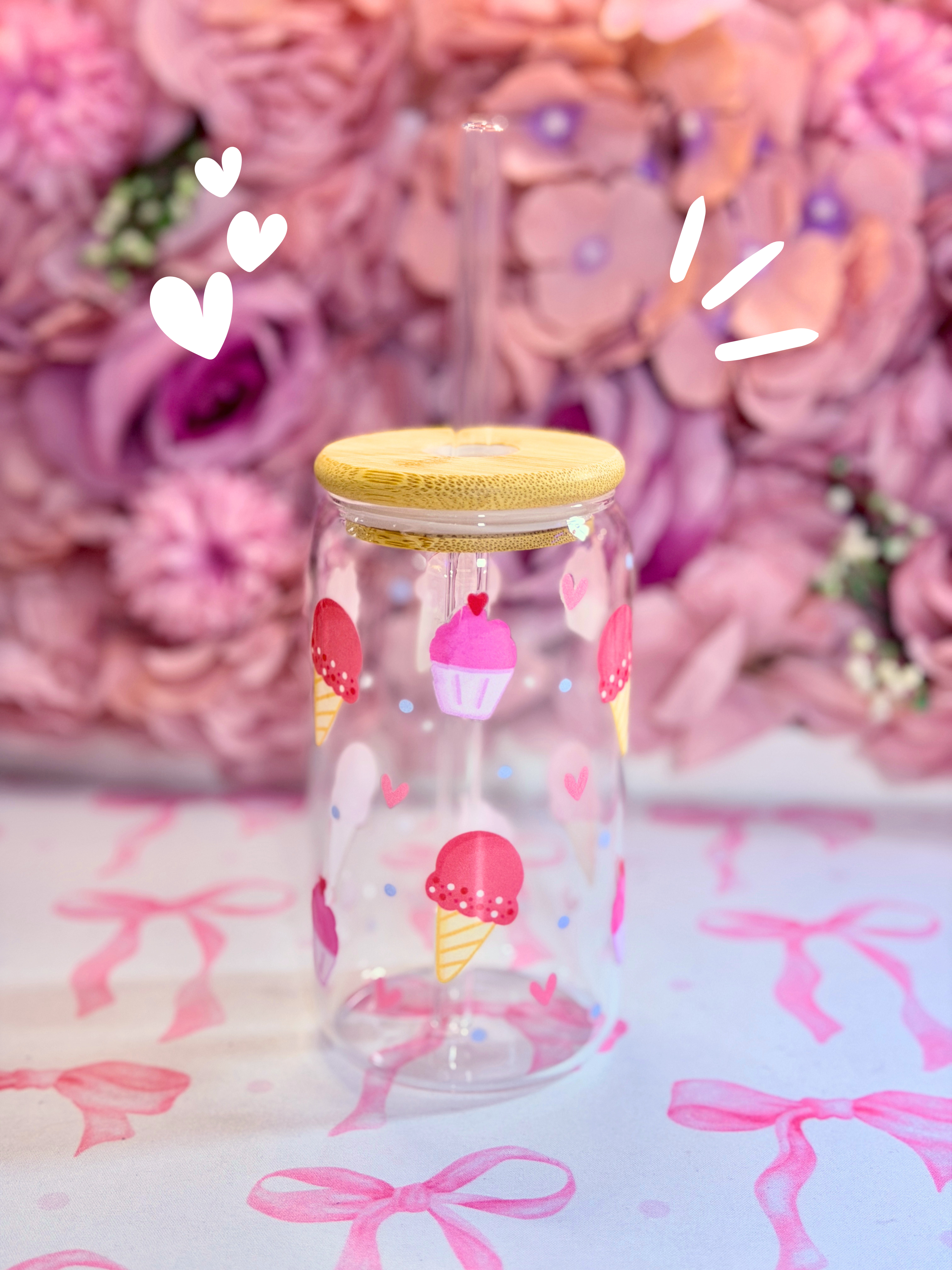 Glass Cup Cupcake 500ml