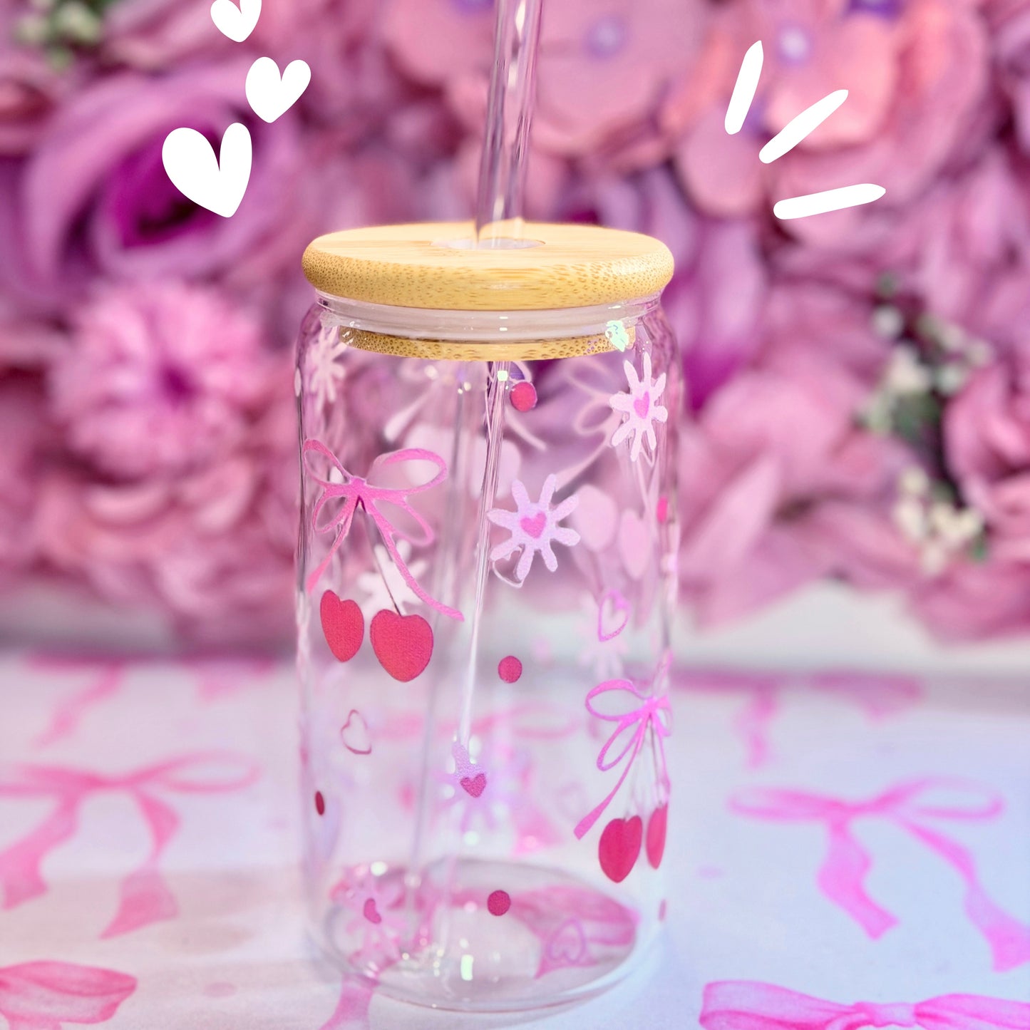 Glass Cup Cerise 500ml