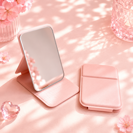 Miroir de Poche Pliable Rose
