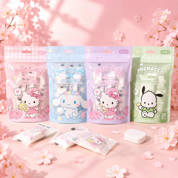 Serviettes pour le visage compressées - Edition Kawaii